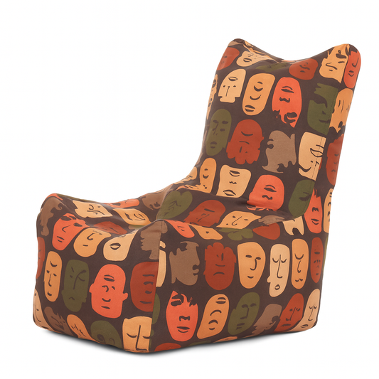 Style Homez CANVAS CLASSIC CHAIR, Cotton Canvas Abstract Printed Bean Bag L Size for Kids with Beans Fillers