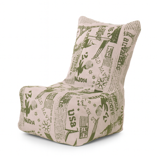 Style Homez CANVAS CLASSIC CHAIR, Cotton Canvas Abstract Printed Bean Bag L Size for Kids with Beans Fillers