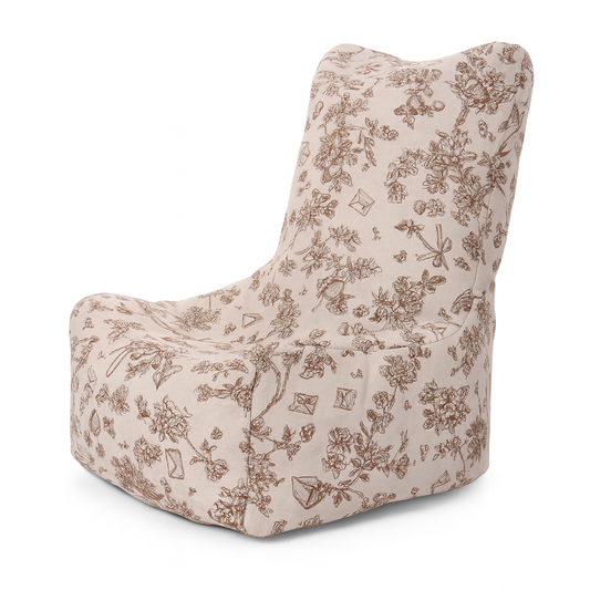 Style Homez CANVAS CLASSIC CHAIR, Cotton Canvas Abstract Printed Bean Bag L Size for Kids with Beans Fillers