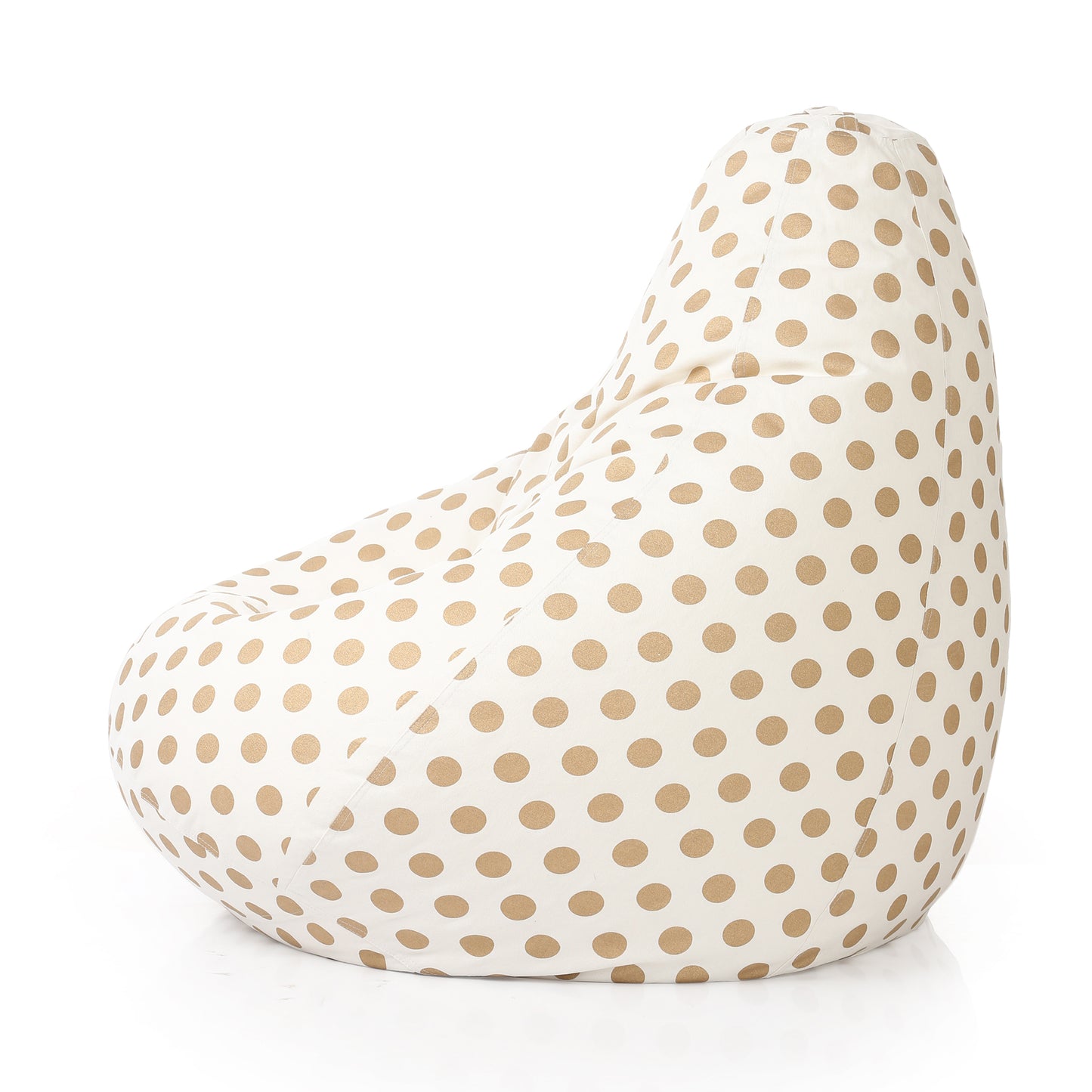 Style Homez Classic Cotton Canvas Polka Dots Printed Bean Bag Jumbo SAC Size with Bean Bag Refill Fillers