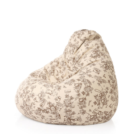 Style Homez Classic Cotton Canvas Abstract Printed Bean Bag Jumbo SAC Size with Bean Bag Refill Fillers