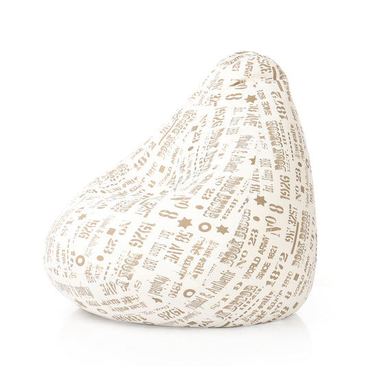 Style Homez Classic Cotton Canvas Abstract Printed Bean Bag Jumbo SAC Size with Bean Bag Refill Fillers