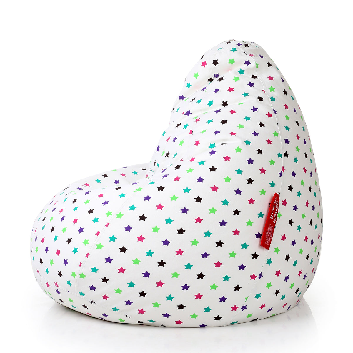 Style Homez CLASSIC BEAN BAG, Cotton Canvas Star Printed, Jumbo Size SAC, Cover Only
