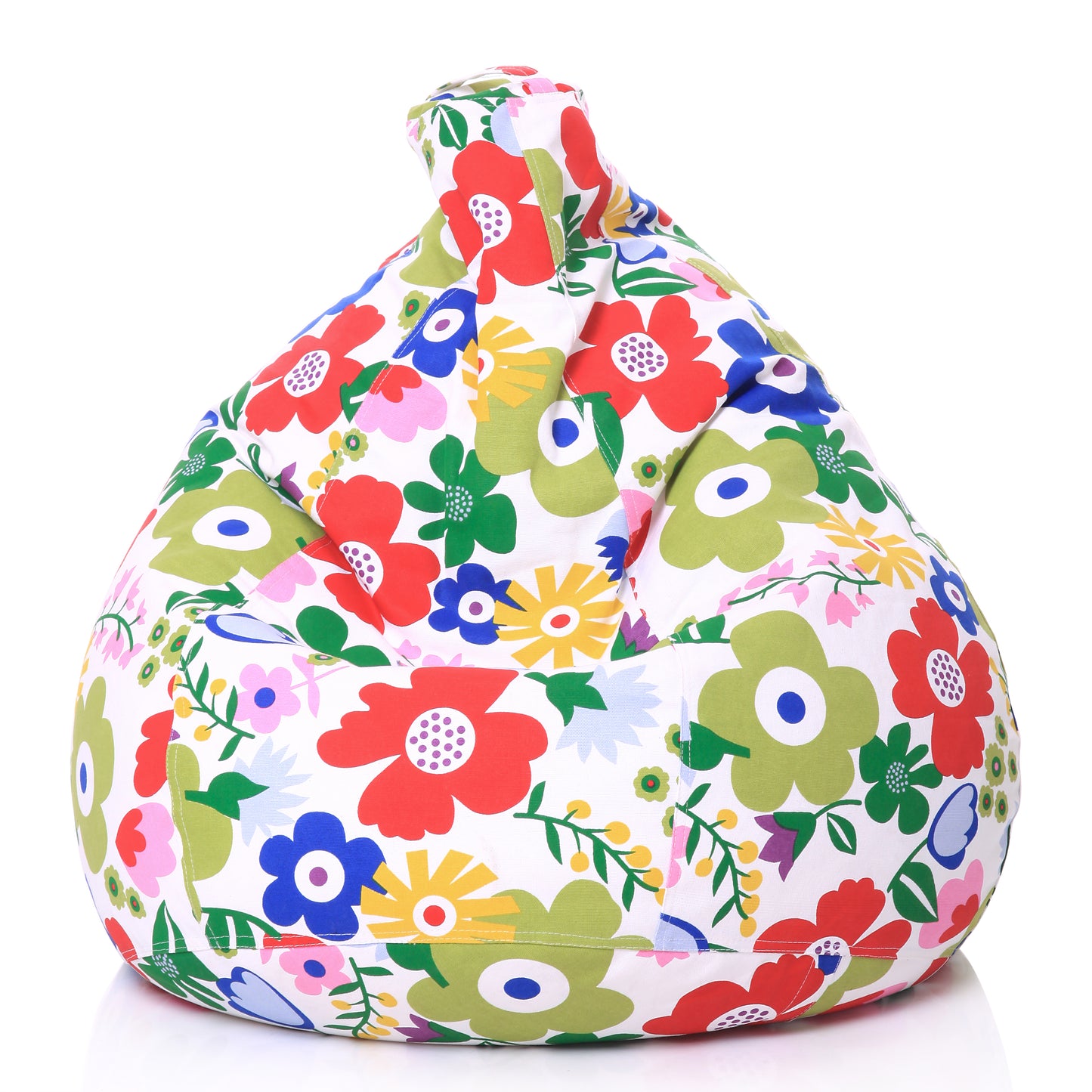 Style Homez Classic Premium Cotton Canvas Floral Printed Bean Bag XL Size Filled with Beans Fillers