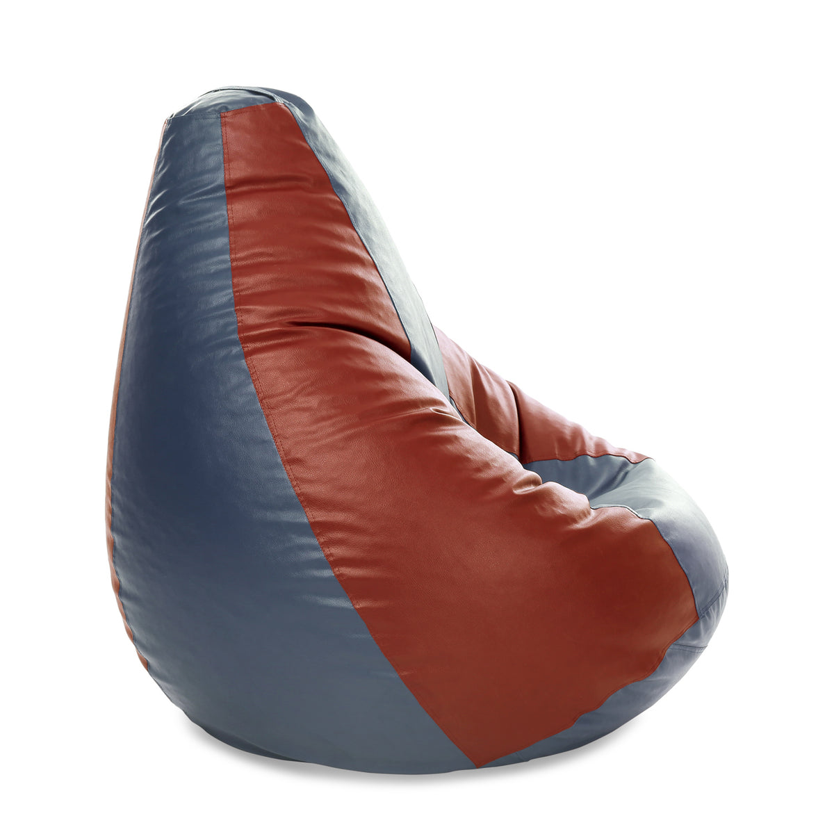 Style Homez Premium Leatherette Classic Jumbo Bean Bag Jumbo Size SAC Grey Tan Color Filled with Beans Fillers