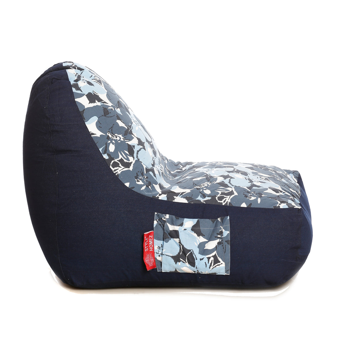 Style Homez Urban Design Denim Canvas Floral Printed Chair Bean Bag XXL Size Cover Only