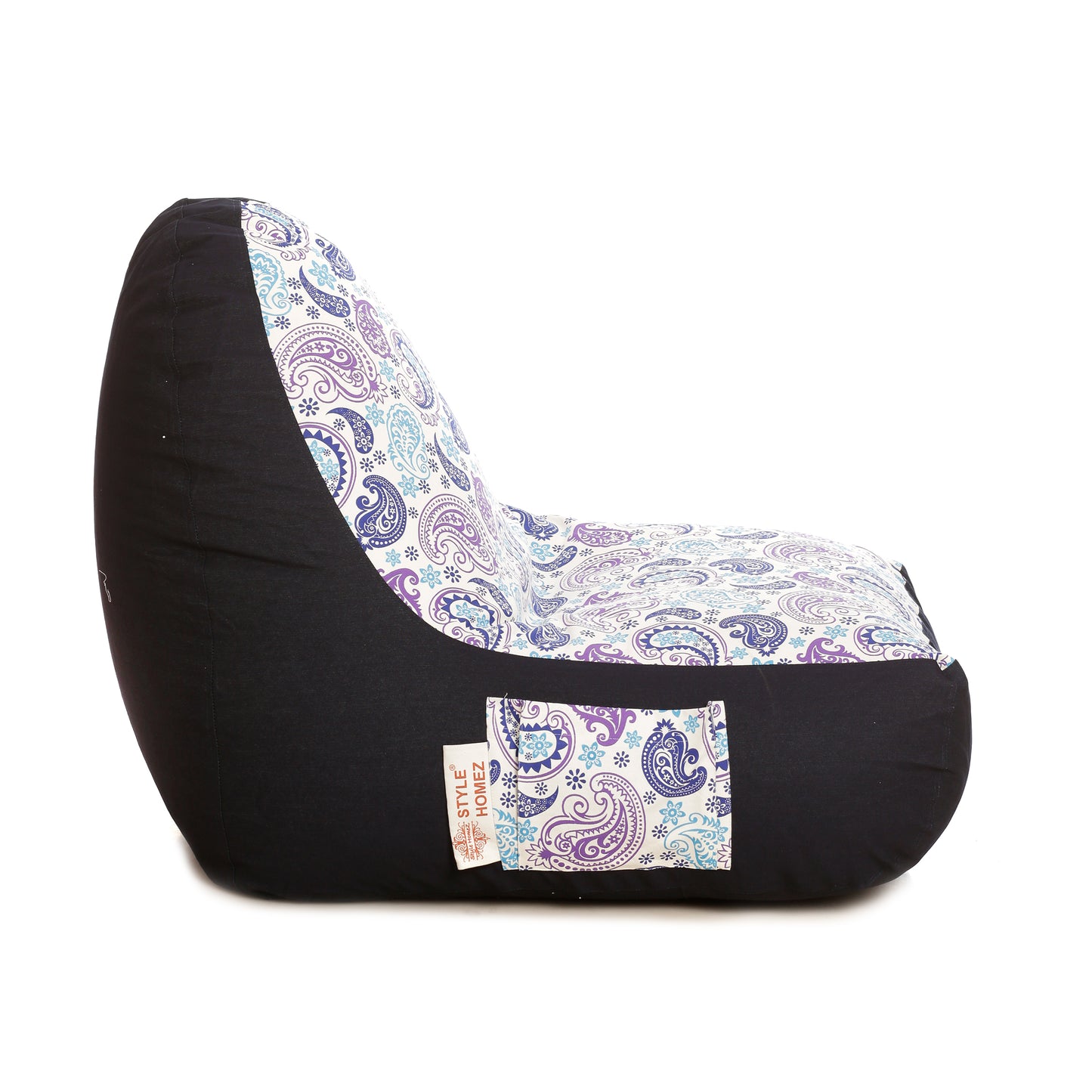 Style Homez Urban Design Denim Canvas Paisley Printed Bean BagXXL Size Filled with Beans Fillers
