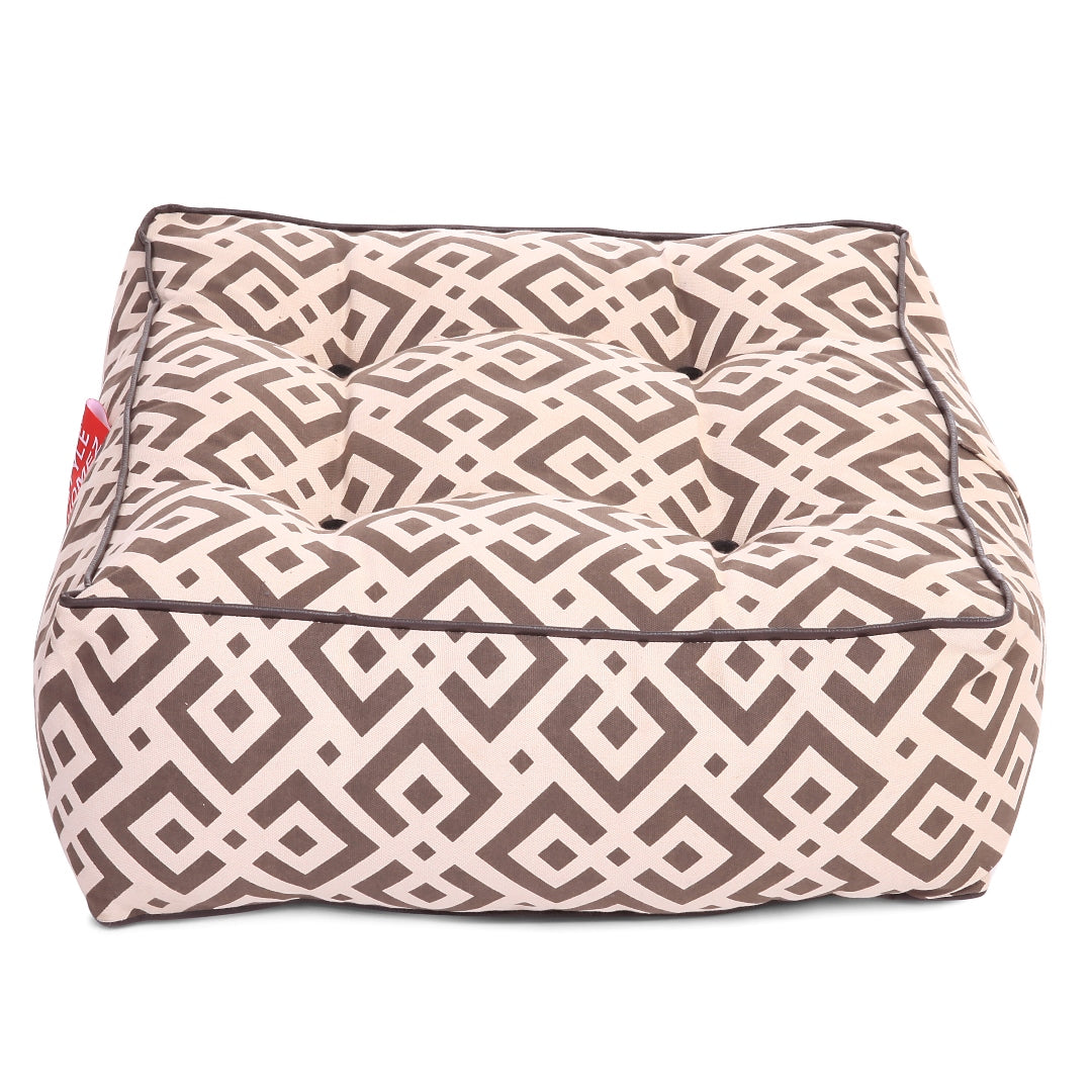 Style Homez Premium Cotton Canvas Square Floor Cushion, Geometric Print Large Size with Cotton Filling