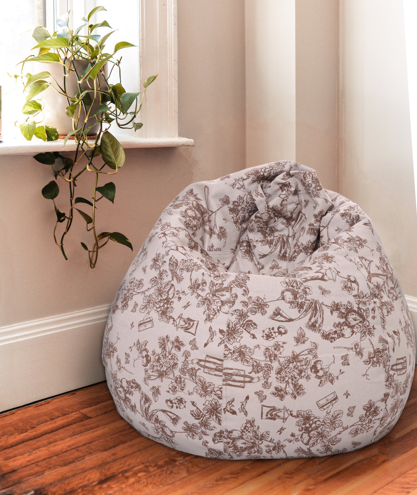Style Homez Classic Premium Cotton Canvas Abstract Printed Bean Bag XL Size Filled with Beans Fillers