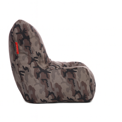 Style Homez CANVAS CLASSIC CHAIR, Cotton Canvas Camouflage Printed Bean Bag XL Size with Beans Fillers