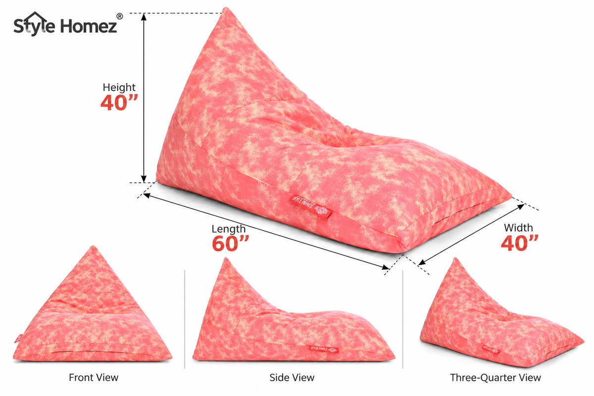 Style Homez PYRAMID LOUNGE, Cotton Canvas Abstract Printed Bean Bag XXL Size Cover Only