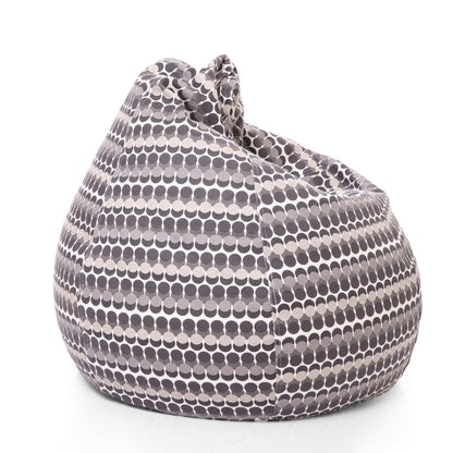 Style Homez Classic Premium Cotton Canvas Polka Dots Printed Bean Bag XL Size Filled with Beans Fillers