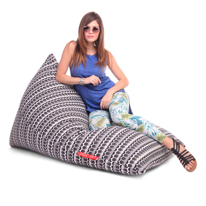 Style Homez PYRAMID LOUNGE, Cotton Canvas Polka Dots Printed Bean Bag XXL Size Cover Only