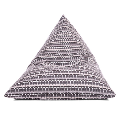 Style Homez PYRAMID LOUNGE, Cotton Canvas Polka Dots Printed Bean Bag XXL Size Filled with Beans Fillers