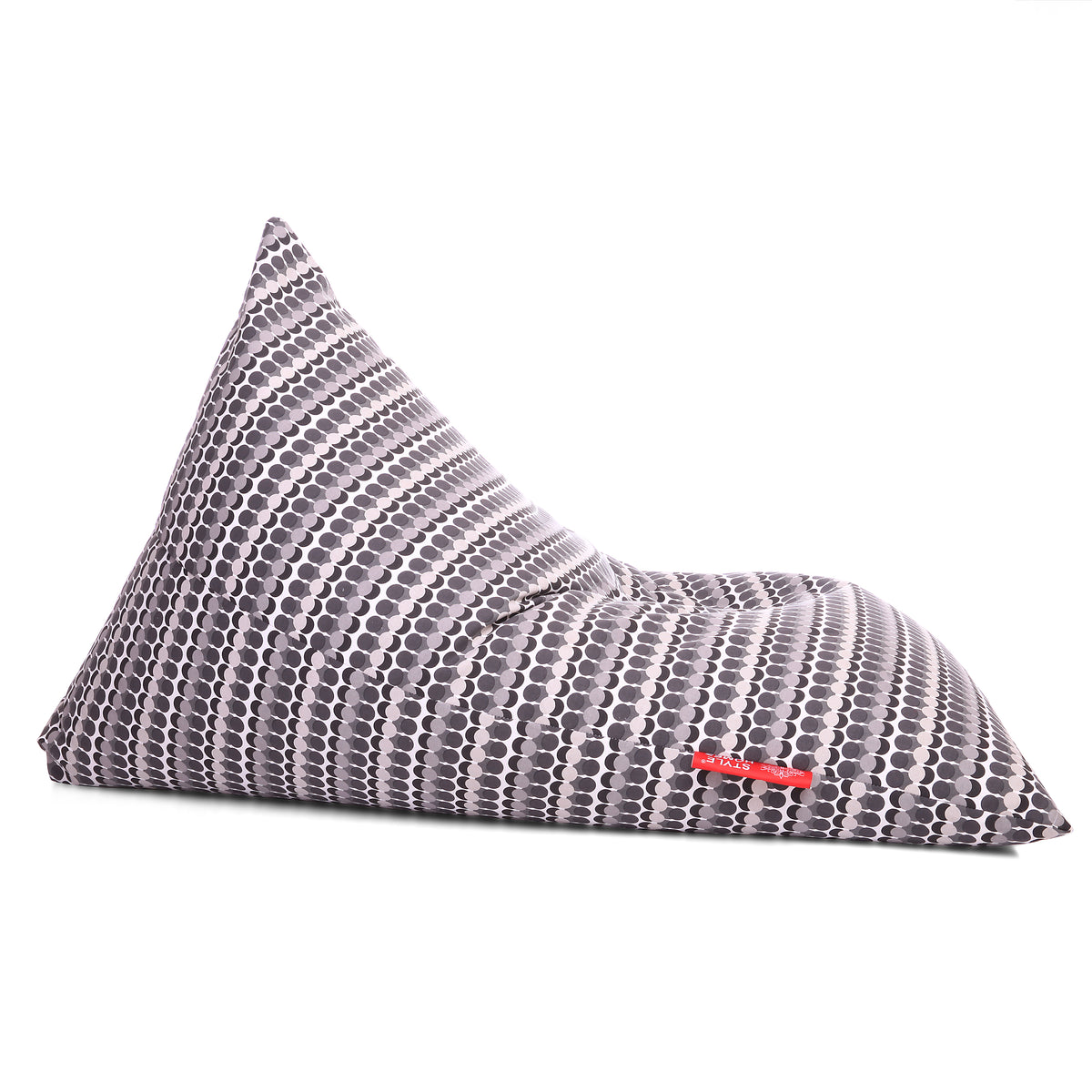 Style Homez PYRAMID LOUNGE, Cotton Canvas Polka Dots Printed Bean Bag XXL Size Cover Only