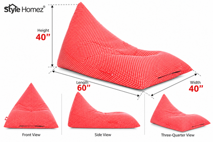 Style Homez PYRAMID LOUNGE, Cotton Canvas Star Printed Bean Bag XXL Size Cover Only
