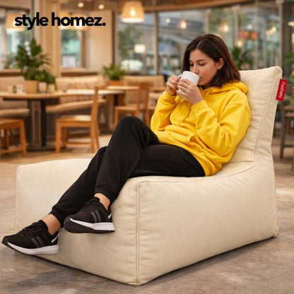 Style Homez ALEXA Luxury Lounge XXXL Bean Bag BEIGE Color, Filled with Beans Fillers