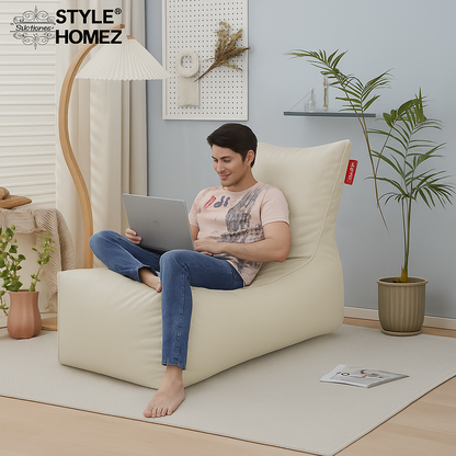 Style Homez ALEXA Luxury Lounge XXXL Bean Bag BEIGE Color, Filled with Beans Fillers