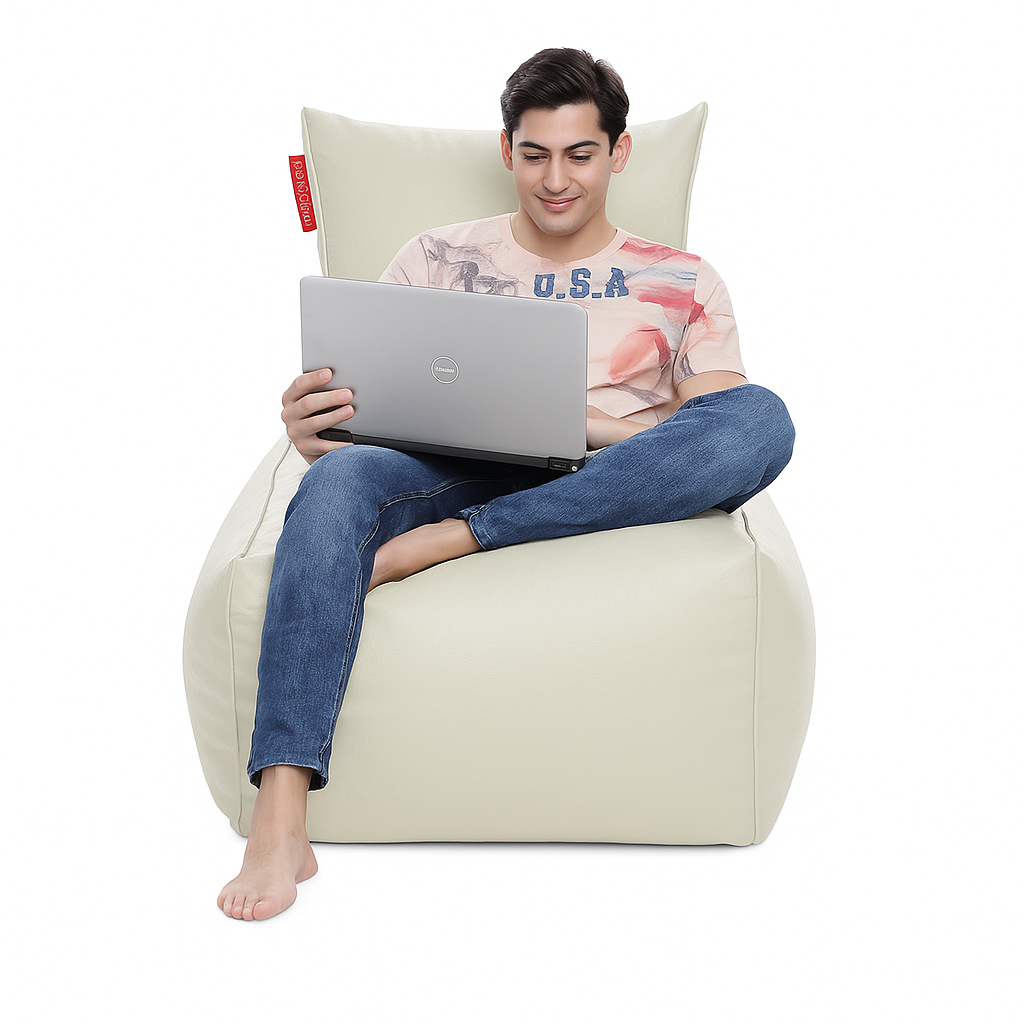 Style Homez ALEXA Luxury Lounge XXXL Bean Bag BEIGE Color, Filled with Beans Fillers