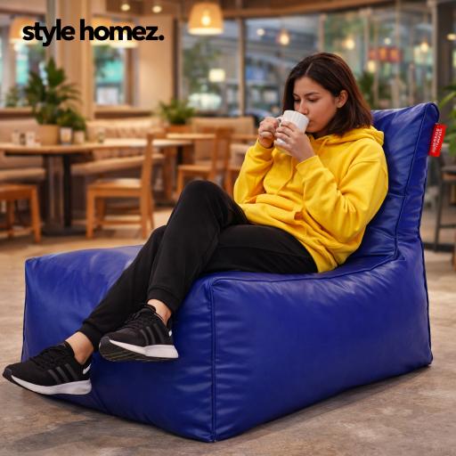 Style Homez ALEXA Luxury Lounge XXXL Bean Bag Royal Blue Color, Filled with Beans Fillers