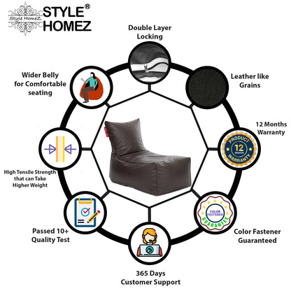 Style Homez ALEXA Luxury Lounge XXXL Bean Bag Chocolate Brown Color, Filled with Beans Fillers