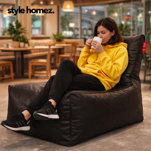 Style Homez ALEXA Luxury Lounge XXXL Bean Bag Chocolate Brown Color, Filled with Beans Fillers