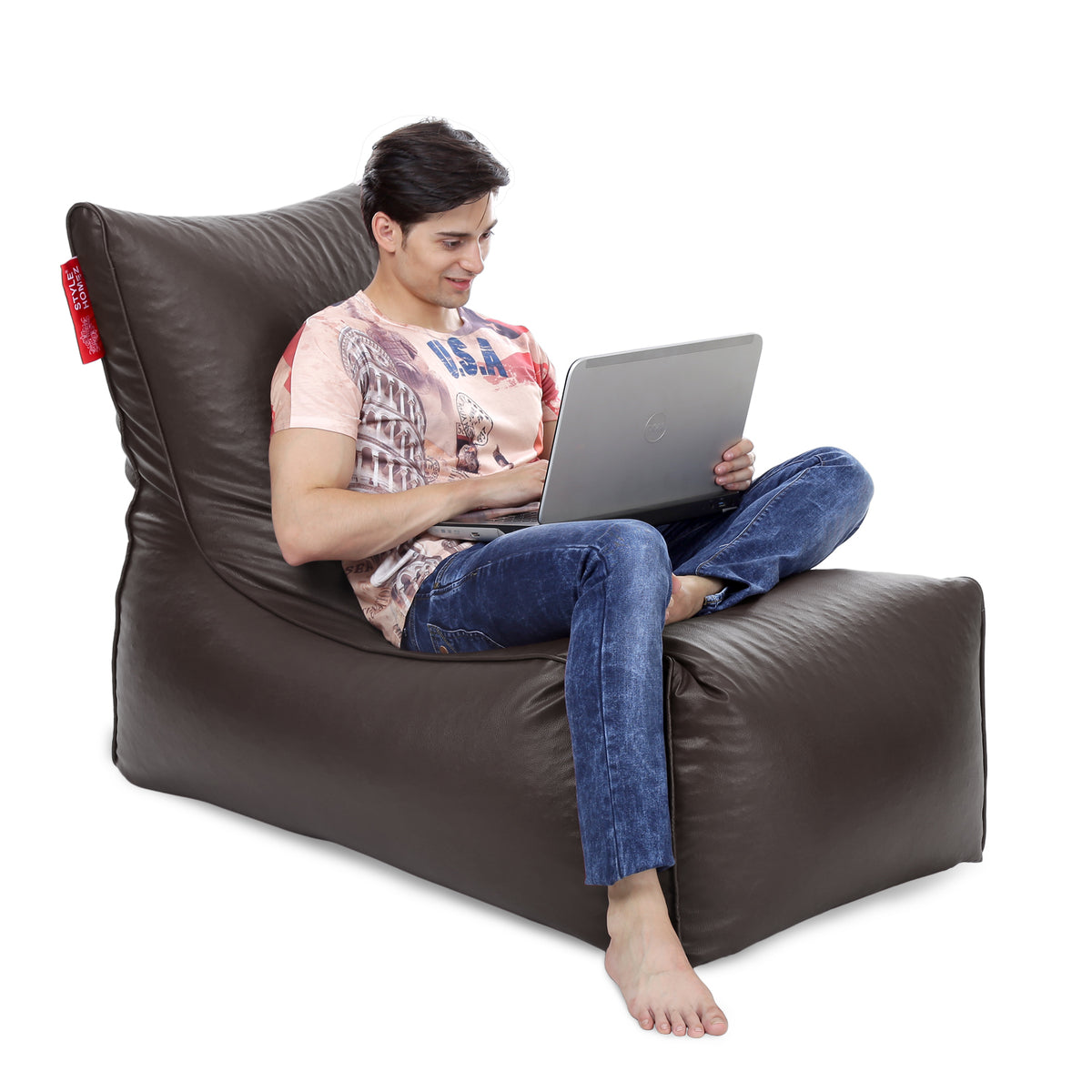 Style Homez ALEXA Luxury Lounge XXXL Bean Bag Chocolate Brown Color, Filled with Beans Fillers