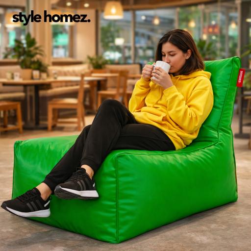 Style Homez ALEXA Luxury Lounge XXXL Bean Bag Parrot Green Color, Filled with Beans Fillers