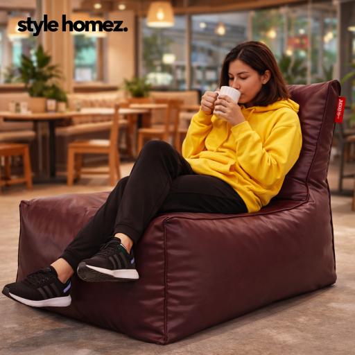 Style Homez ALEXA Luxury Lounge XXXL Bean Bag Maroon Color, Filled with Beans Fillers