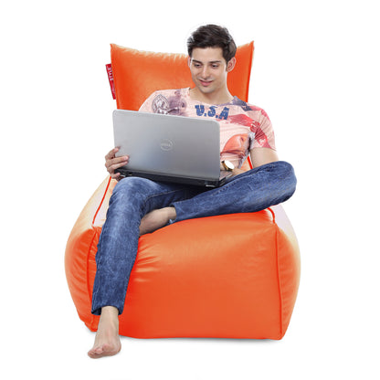Style Homez ALEXA Luxury Lounge XXXL Bean Bag Orange Color, Filled with Beans Fillers