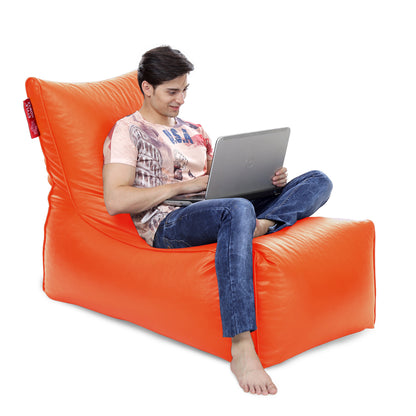 Style Homez ALEXA Luxury Lounge XXXL Bean Bag Orange Color, Filled with Beans Fillers