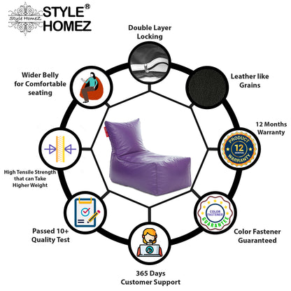 Style Homez ALEXA Luxury Lounge XXXL Bean Bag Purple Color, Filled with Beans Fillers