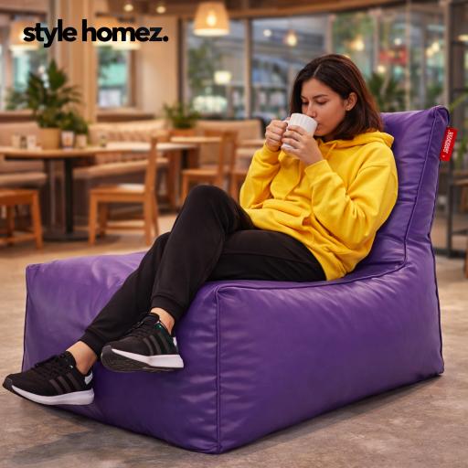 Style Homez ALEXA Luxury Lounge XXXL Bean Bag Purple Color, Filled with Beans Fillers