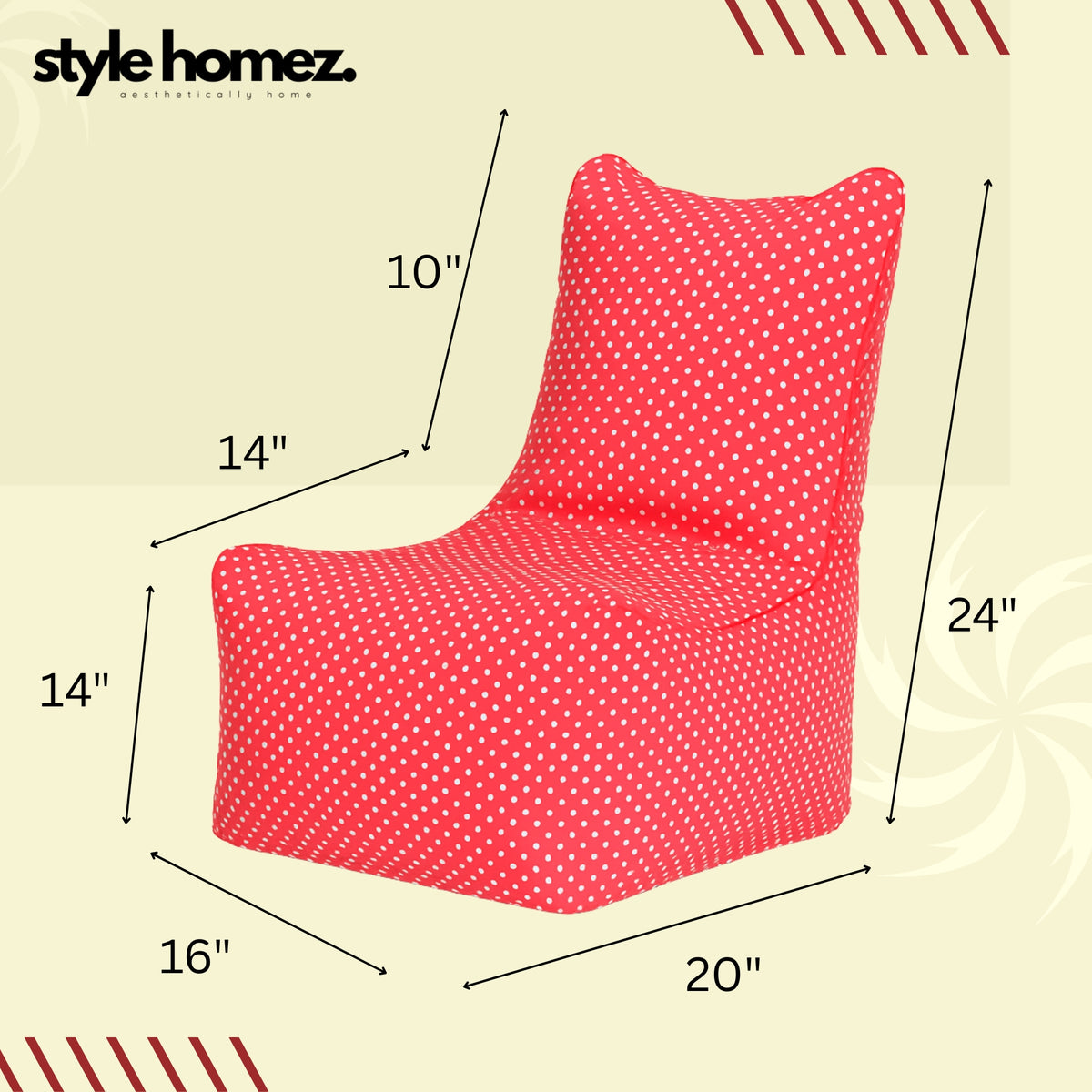 Style Homez KIDS CANVAS CLASSIC CHAIR, Cotton Canvas Star Printed Bean Bag L Size For Kids, Cover Only