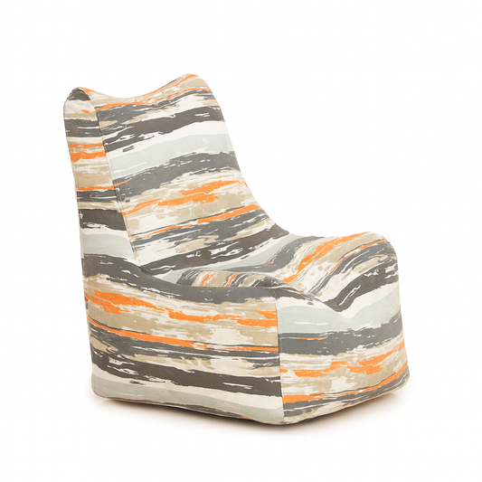 Style Homez CANVAS CLASSIC CHAIR, Classic Chair Cotton Canvas Stripes Printed Bean Bag L Size for Kids With Beans Fillers