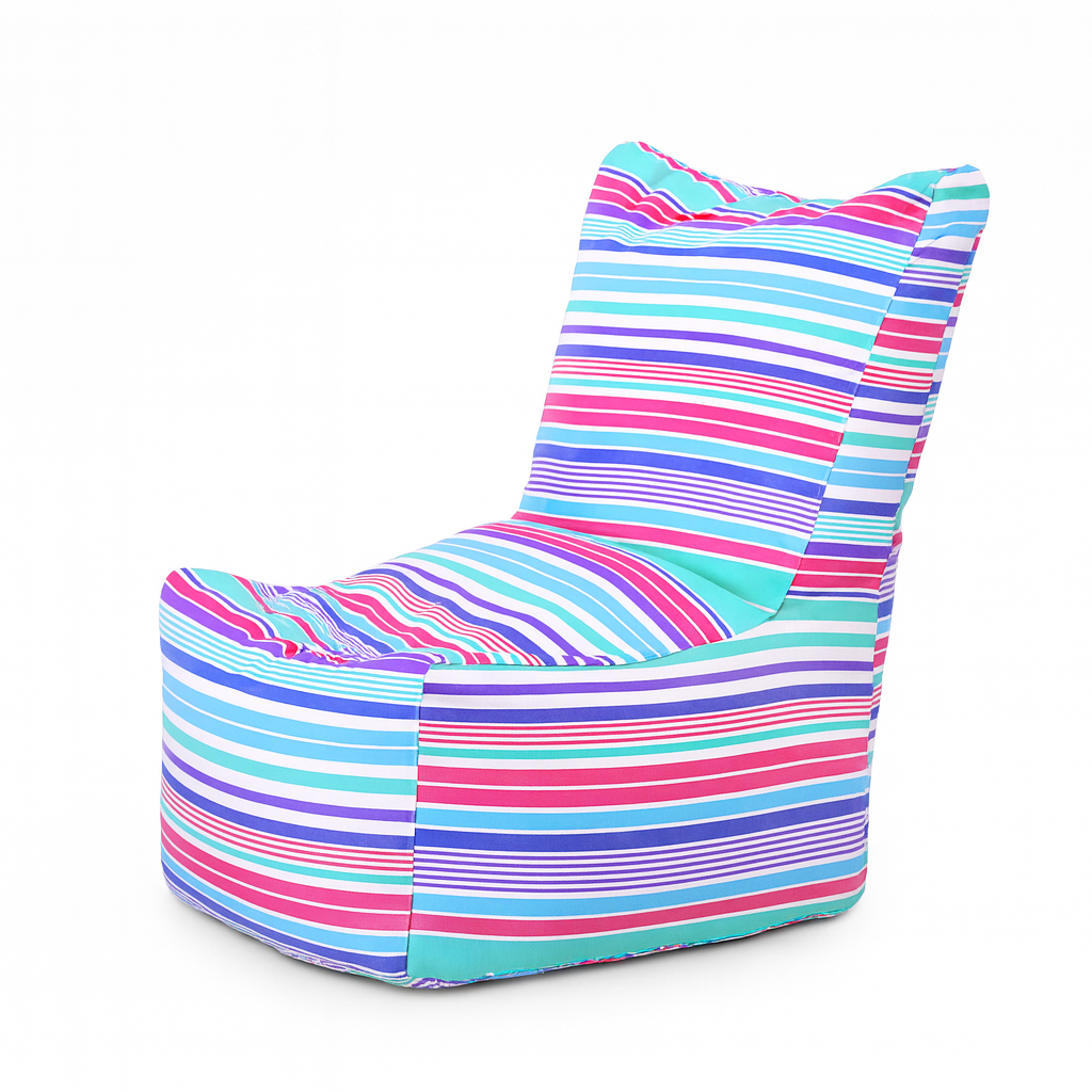 Style Homez CANVAS CLASSIC CHAIR, Cotton Canvas Stripes Printed Bean Bag XL Size with Beans Fillers