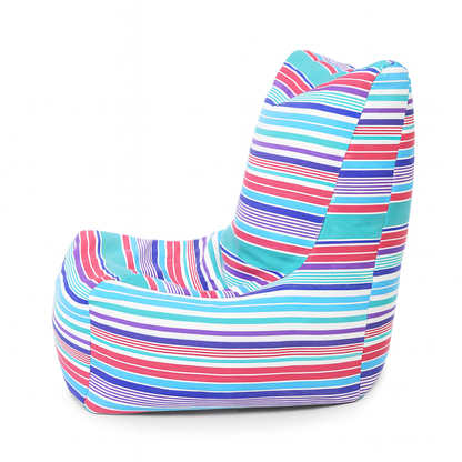 Style Homez CANVAS CLASSIC CHAIR, Cotton Canvas Stripes Printed Bean Bag XL Size with Beans Fillers
