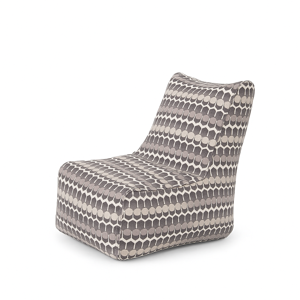 Style Homez CANVAS CLASSIC CHAIR, Cotton Canvas Polka Dots Printed Bean Bag XL Size with Beans Fillers
