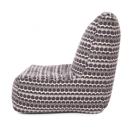 Style Homez CANVAS CLASSIC CHAIR, Cotton Canvas Polka Dots Printed Bean Bag XL Size with Beans Fillers