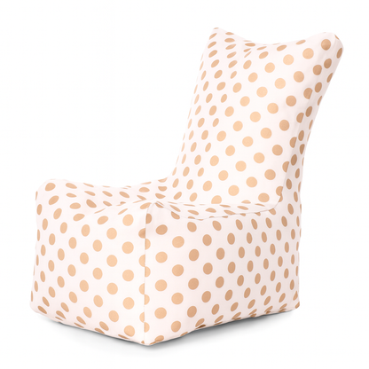 Style Homez CANVAS CLASSIC CHAIR, Cotton Canvas Polka Dots Printed Bean Bag XL Size with Beans Fillers