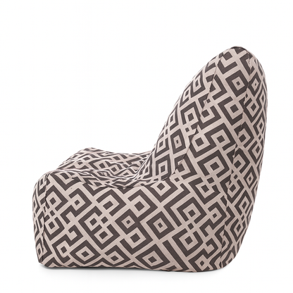 Style Homez CANVAS CLASSIC CHAIR, Cotton Canvas Geometric Printed Bean Bag XL Size with Beans Fillers