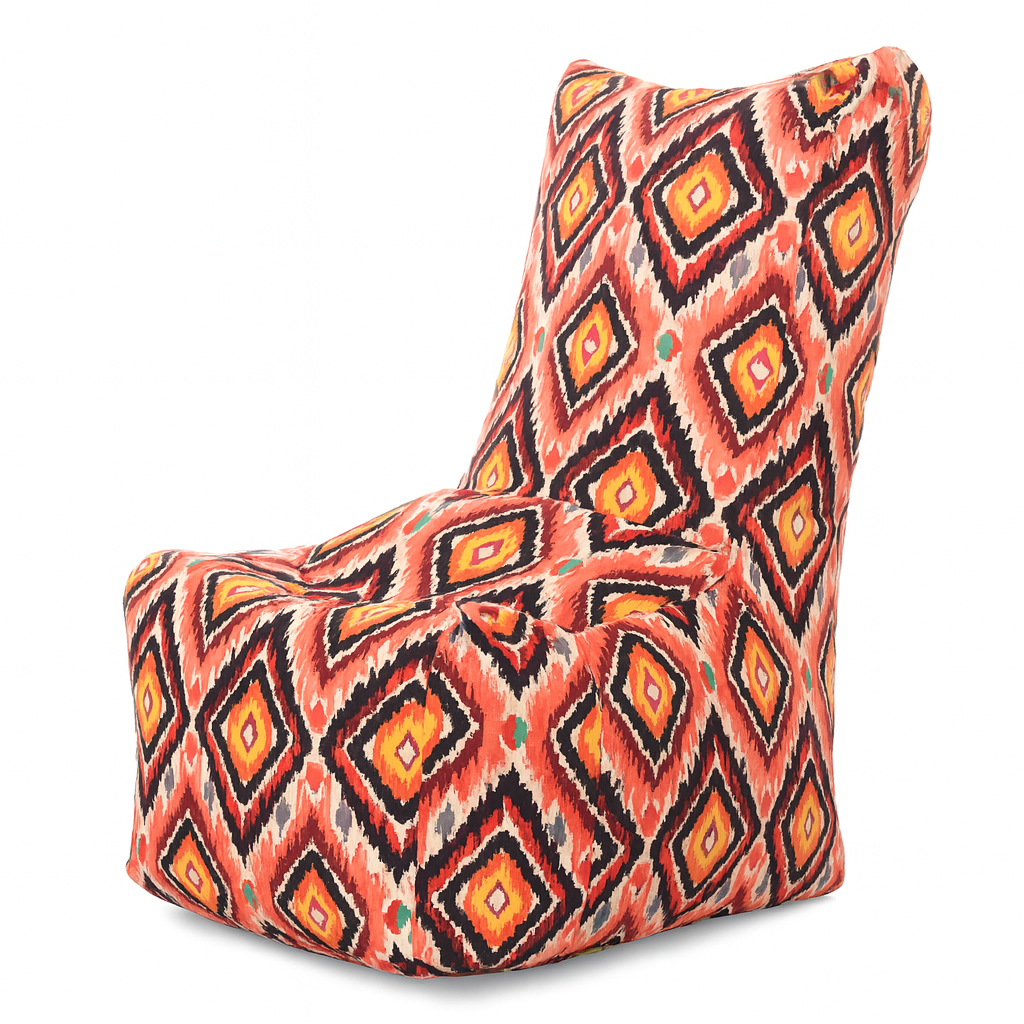 Style Homez CANVAS CLASSIC CHAIR, Cotton Canvas Geometric Printed Bean Bag XL Size with Beans Fillers