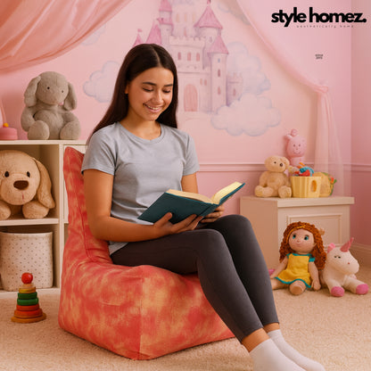 Style Homez CANVAS CLASSIC CHAIR, Cotton Canvas Abstract Printed Bean Bag XL Size with Beans Fillers