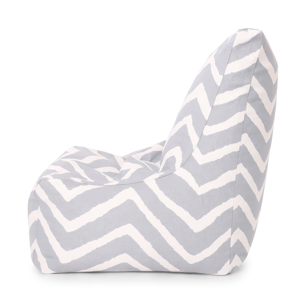 Style Homez CANVAS CLASSIC CHAIR, Cotton Canvas Stripes Printed Bean Bag XL Size with Beans Fillers