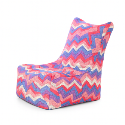 Style Homez CANVAS CLASSIC CHAIR, Cotton Canvas Geometric Printed Bean Bag XL Size with Beans Fillers