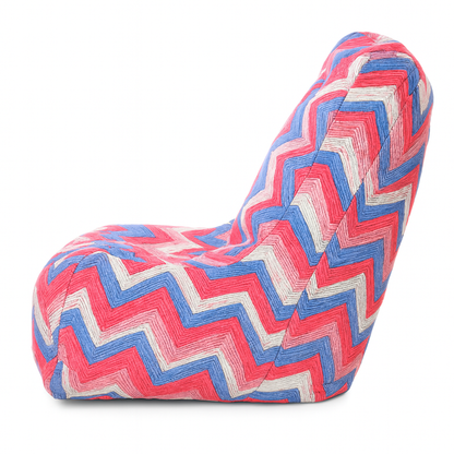 Style Homez CANVAS CLASSIC CHAIR, Cotton Canvas Geometric Printed Bean Bag XL Size with Beans Fillers