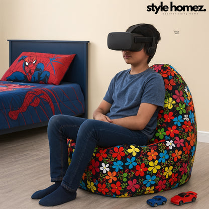 Style Homez COTTON CANVAS CLASSIC CHAIR, Floral Printed Bean Bag XL Size, Cover Only