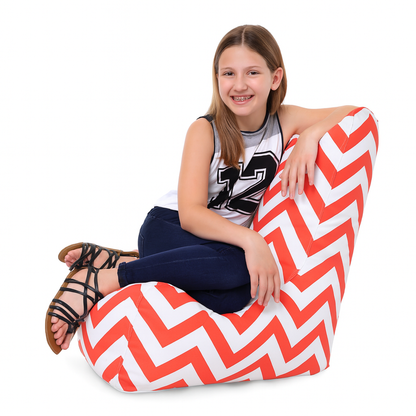 Style Homez CANVAS CLASSIC CHAIR, Cotton Canvas Stripes Printed Bean Bag XL Size with Beans Fillers