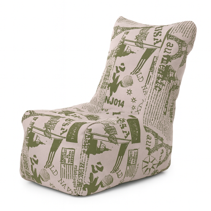 Style Homez CANVAS CLASSIC CHAIR, Cotton Canvas Abstract Printed Bean Bag XL Size with Beans Fillers
