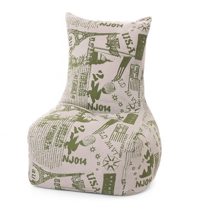 Style Homez CANVAS CLASSIC CHAIR, Cotton Canvas Abstract Printed Bean Bag XL Size with Beans Fillers